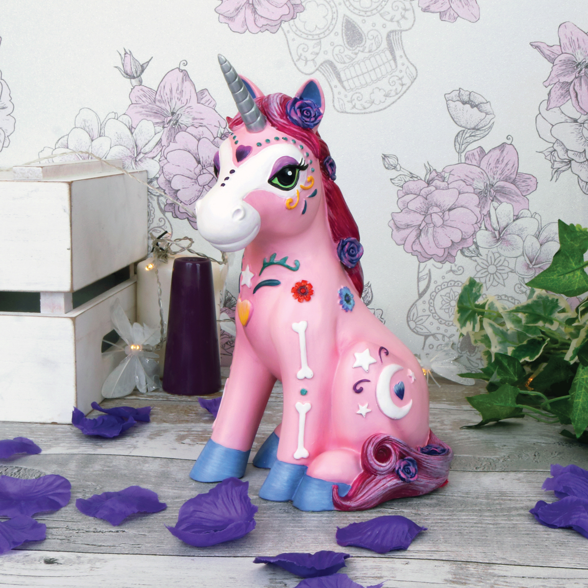 Candycorn Pink Day-of-the-Dead Unicorn 24 cm - Image 5